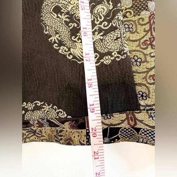 Citron M vintage Santa Monica Asian inspired top jacket black silk blend printed - Picture 8 of 8